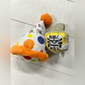 NWT (LOT‎ OF 2) HAUTE DIGGITY DOG PLUSH TOYS BIRTHDAY HAT & WATCH